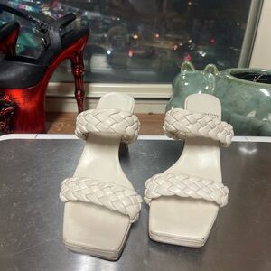 Women's White Braided Sandals